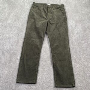 GAP Vintage Slim Fit High Rise Corduroy Pants Men's Size 31/12R Olive Green